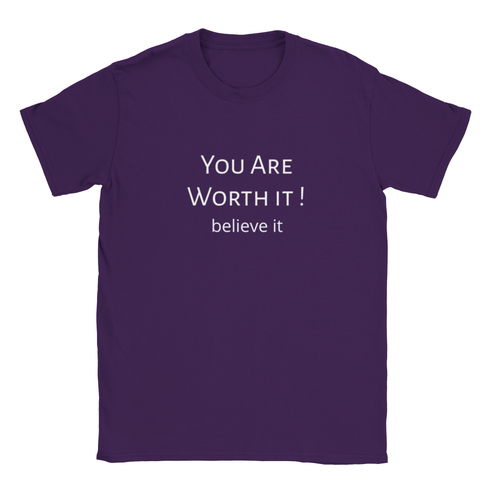 You are Worth it! Classic Kids Crewneck T-shirt. Wear it and share it forward