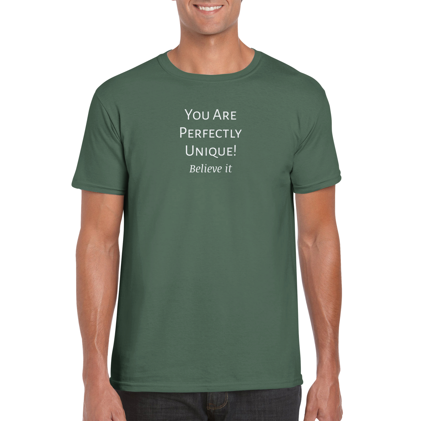 You Are Perfectly Unique! Classic Unisex Crewneck T-shirt. Wear it and share it forward.