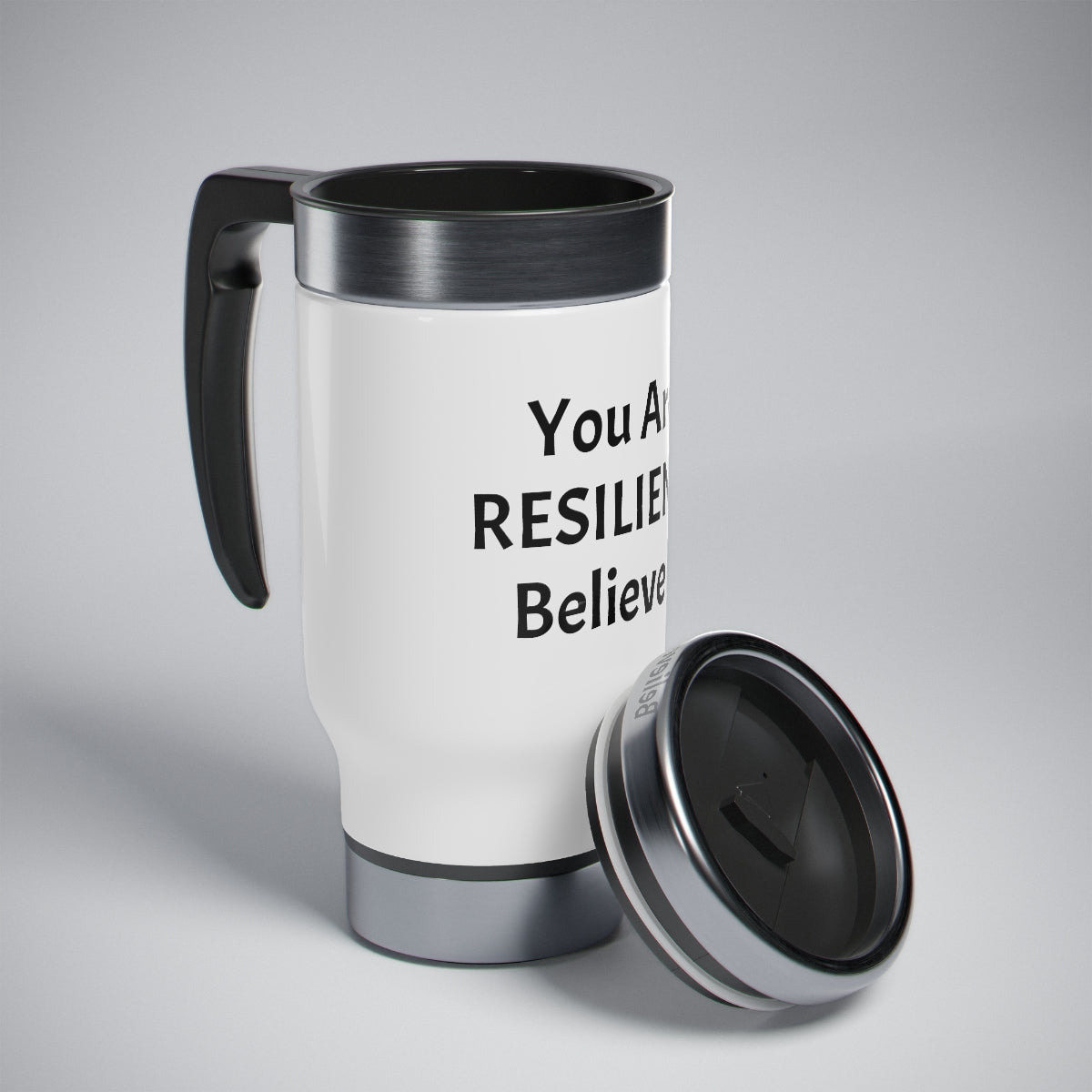 You Are Resilient! Stainless Steel Travel Mug with Handle, 14oz