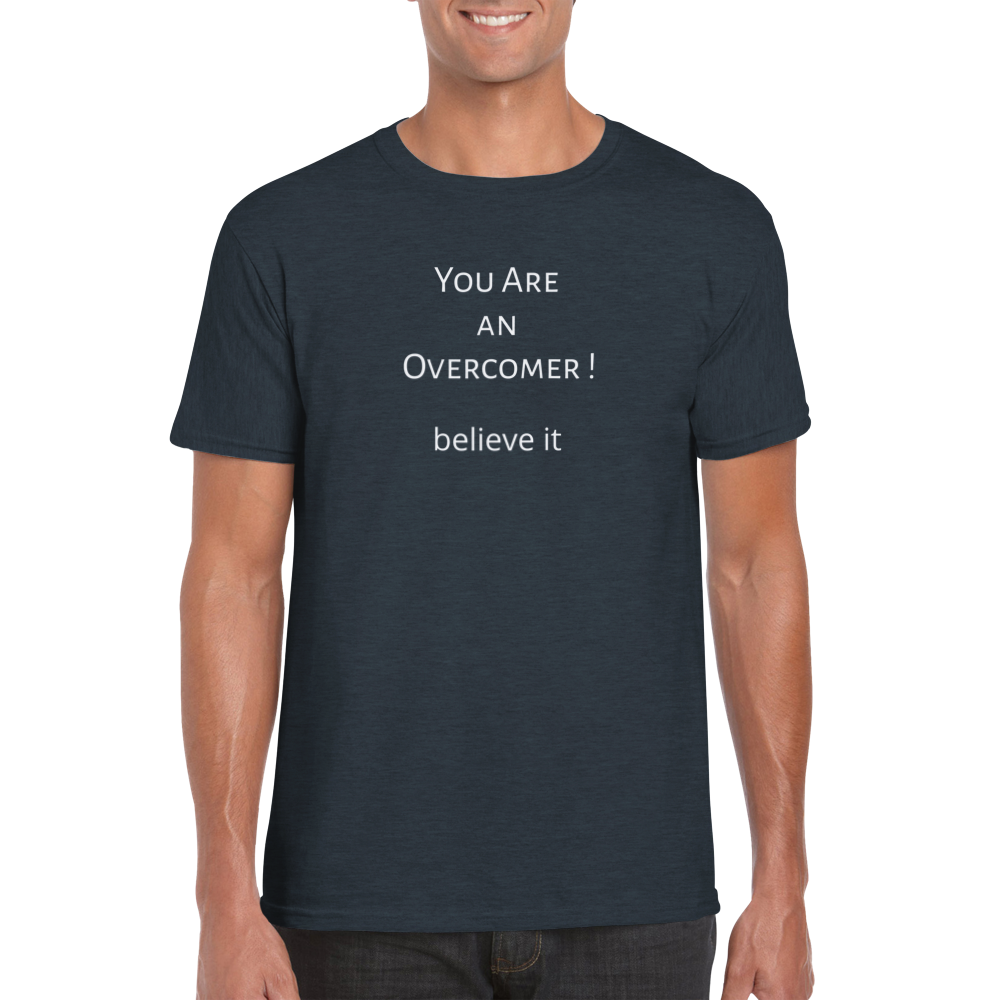 You Are an Overcomer! Classic Unisex Crewneck T-shirt. Wear it and share it forward.