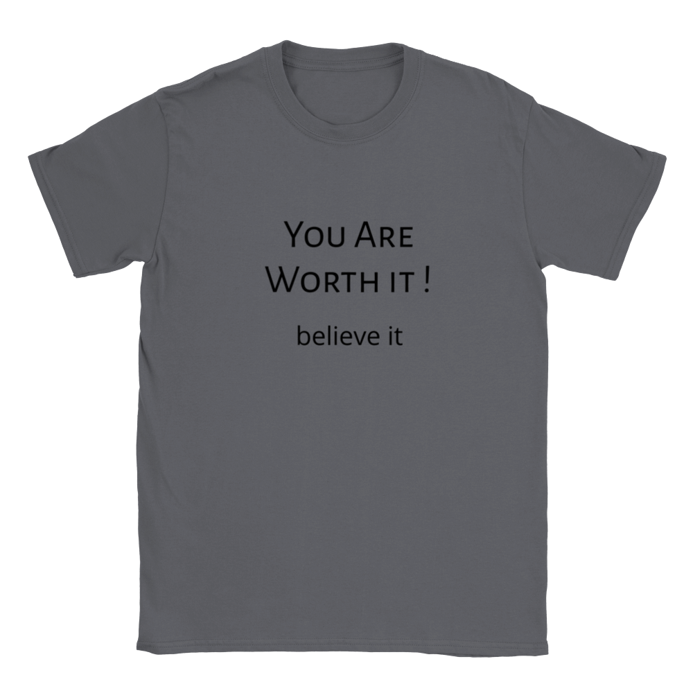 You are Worth it! Classic Kids Crewneck T-shirt. Wear it and share it forward.