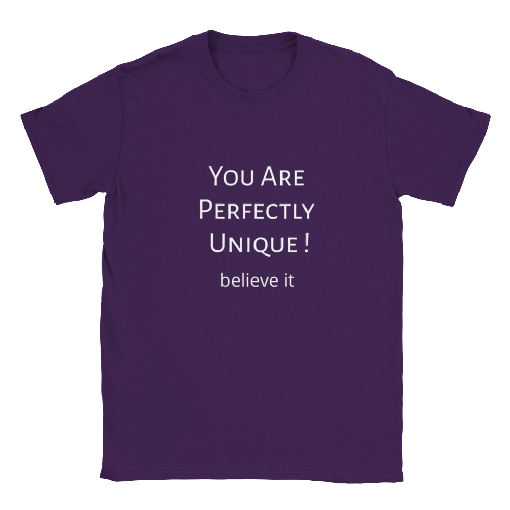 You Are Perfectly Unique! Classic Kids Crewneck T-shirt. Wear it and share it forward.